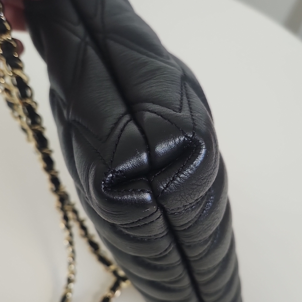 Valentino Black Quilted Leather Shoulder Bag With Removable Chain Straps 10x 7 - Picture 13 of 16